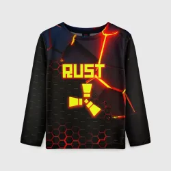 Детский лонгслив 3D Rust hexagon краски
