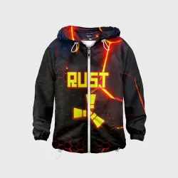 Детская ветровка 3D Rust hexagon краски