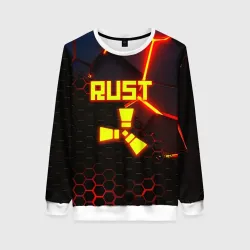 Женский свитшот 3D Rust hexagon краски