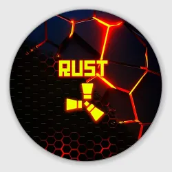 Круглый коврик для мышки Rust hexagon краски
