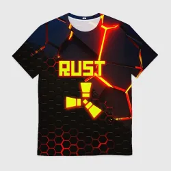 Мужская футболка 3D Rust hexagon краски