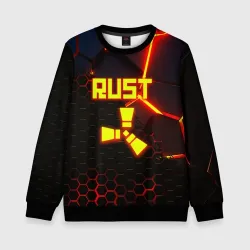 Детский свитшот 3D Rust hexagon краски