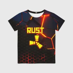 Детская футболка 3D Rust hexagon краски