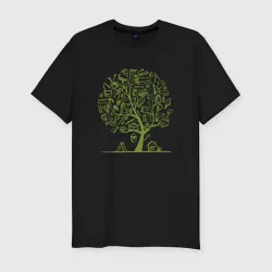 Мужская футболка хлопок Slim Work tree