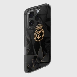 Чехол для iPhone 16 Pro силиконовый с защитой камеры Real Madrid golden poly - фото 2
