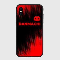 Чехол для iPhone XS Max матовый DanMachi - red gradient посередине