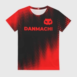 Женская футболка 3D DanMachi - red gradient посередине