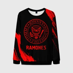 Мужской свитшот 3D Ramones - red gradient