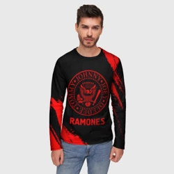 Мужской лонгслив 3D Ramones - red gradient - фото 2