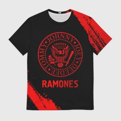 Мужская футболка 3D Ramones - red gradient