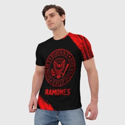 Мужская футболка 3D Ramones - red gradient - фото 2
