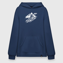 Худи SuperOversize хлопок Горнолыжник в зимних горах