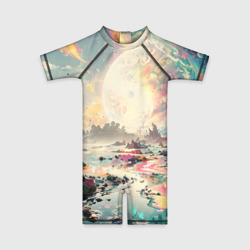 Детский купальный костюм 3D Светлая экзотическая планета