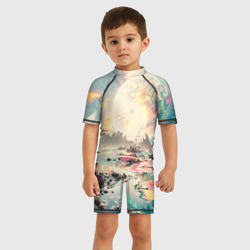 Детский купальный костюм 3D Светлая экзотическая планета - фото 2