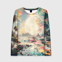 Женский лонгслив 3D Светлая экзотическая планета