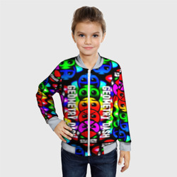 Детский бомбер 3D Geometry dash neon gradient - фото 2