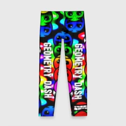 Детские леггинсы 3D Geometry dash neon gradient