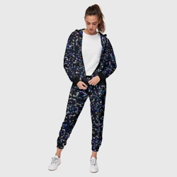Женский костюм 3D Чёрно-синий мозаика паттерн - фото 2