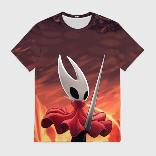 Мужская футболка 3D с принтом Полый рыцарь Hollow knight silksong, вид спереди #2