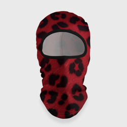 Балаклава 3D Черные леопардовые пятна на красном