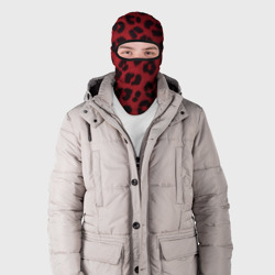 Балаклава 3D Черные леопардовые пятна на красном - фото 2