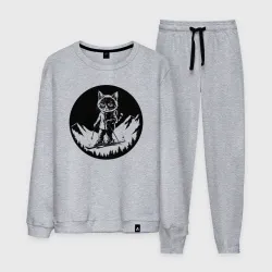 Мужской костюм хлопок Котик на горных лыжах