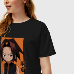 Женская футболка хлопок Oversize Йо Асакура - фото 2