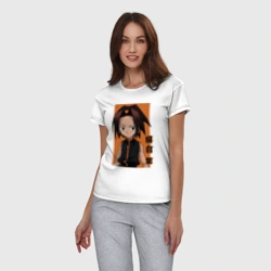 Женская пижама с белой футболкой хлопок Йо Асакура - фото 2