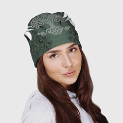 Шапка 3D Древние руны и древо жизни с крыльями - фото 2