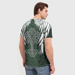 Мужская футболка 3D Древние руны и древо жизни с крыльями - фото 2