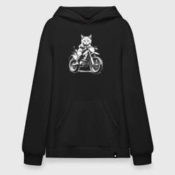Худи SuperOversize хлопок Мотокросс с котом