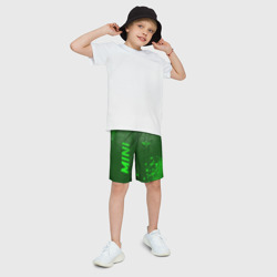 Детские спортивные шорты 3D Mini - green gradient вертикально - фото 2