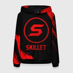 Женская толстовка 3D Skillet - red gradient