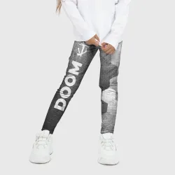 Детские леггинсы 3D Doom - grey gradient по-вертикали - фото 2