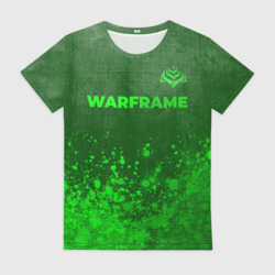 Женская футболка 3D Warframe - green gradient посередине