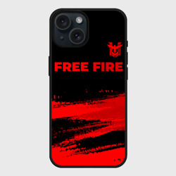 Чехол силиконовый для Apple iPhone 15 матовый Free Fire - red gradient посередине
