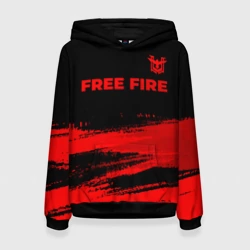 Женская толстовка 3D Free Fire - red gradient посередине