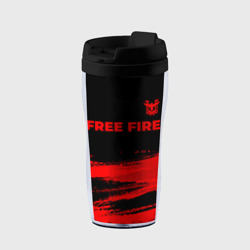 Термокружка-непроливайка Free Fire - red gradient посередине
