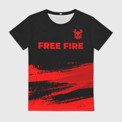 Женская футболка 3D Free Fire - red gradient посередине