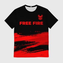 Мужская футболка 3D Free Fire - red gradient посередине