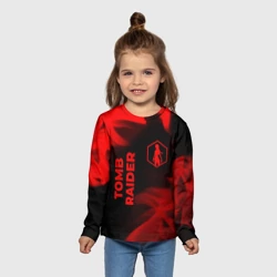 Детский лонгслив 3D Tomb Raider - red gradient вертикально - фото 2