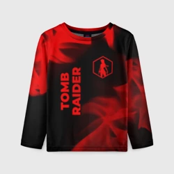 Детский лонгслив 3D Tomb Raider - red gradient вертикально