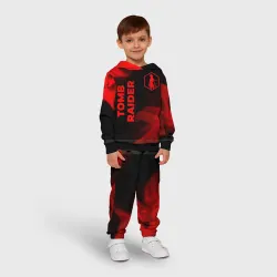 Детский костюм с толстовкой 3D Tomb Raider - red gradient вертикально - фото 2