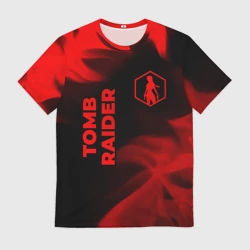 Мужская футболка 3D Tomb Raider - red gradient вертикально