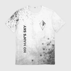 Мужская футболка 3D No Man's Sky - white gradient вертикально