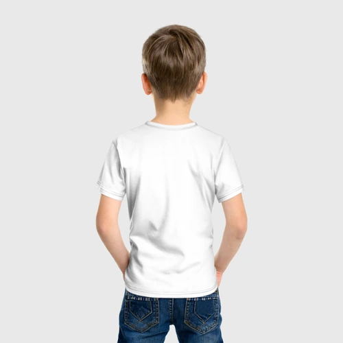 Детская футболка хлопок с принтом Tom and Jerry - skateboarding fantasy, вид сзади #2