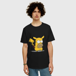 Мужская футболка хлопок Oversize Пикачу Гомер Симпсон - фото 2