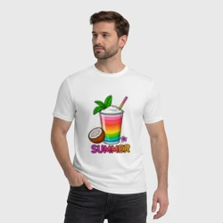 Мужская футболка хлопок Летний коктейль  - фото 2