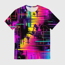 Мужская футболка 3D Дискотечная абстракция