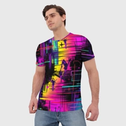 Мужская футболка 3D Дискотечная абстракция - фото 2